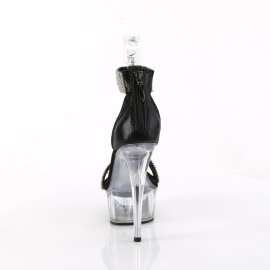 Pleaser DELIGHT-641 Platform Sandalettes Fabric Clear Black EU-35 / US-5