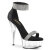 Pleaser DELIGHT-641 Platform Sandalettes Fabric Clear Black EU-35 / US-5