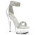 Pleaser DELIGHT-641 Platform Sandalettes Fabric Clear Silver EU-40 / US-10
