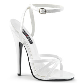 Devious DOMINA-108 Sandalettes Patent White EU-39 / US-9