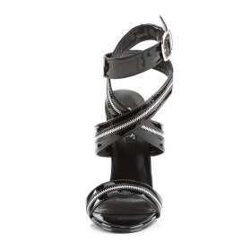 Devious DOMINA-119 Sandalettes Patent Black EU-37 / US-7