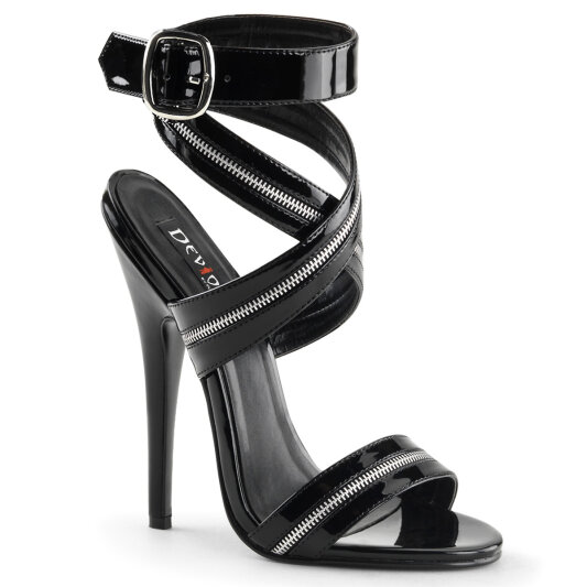 Devious DOMINA-119 Sandalettes Patent Black EU-43 / US-13