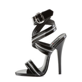 Devious DOMINA-119 Sandalettes Patent Black EU-43 / US-13