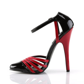 Devious DOMINA-412 Sandalettes Patent Black EU-35 / US-5