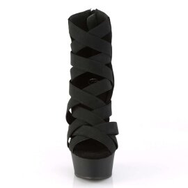 Pleaser DELIGHT-600-24 Black Elastic Band-Faux...