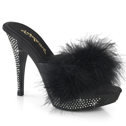 Fabulicious ELEGANT-401F Platform Mules Faux Leather Black EU-40 / US-10