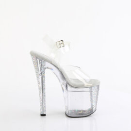 Pleaser ENCHANT-708AQUA-04 Platform Sandalettes Clear Glitter Silver EU-38 / US-8