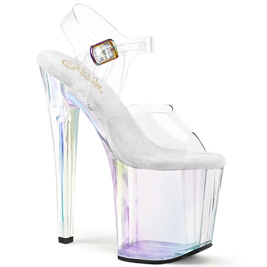 Pleaser ENCHANT-708HT Platform Sandalettes Clear Hologram Smoke Multicolored EU-40 / US-10