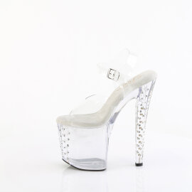 Pleaser ENCHANT-708RS Platform Sandalettes Clear Rhinestones Transparent EU-38 / US-8