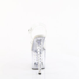 Pleaser ENCHANT-708RS Platform Sandalettes Clear Rhinestones Transparent EU-38 / US-8