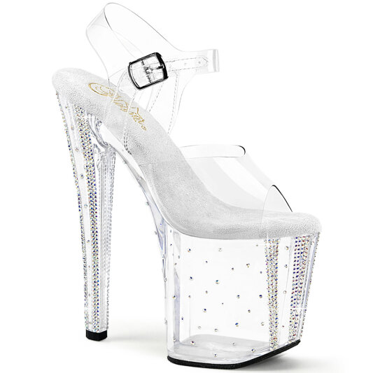 Pleaser ENCHANT-708RS-01 Platform Sandalettes Clear Rhinestones Transparent EU-38 / US-8