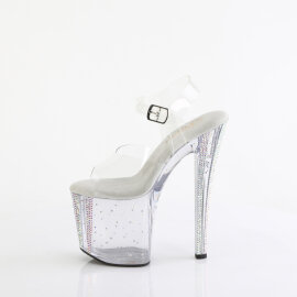 Pleaser ENCHANT-708RS-01 Platform Sandalettes Clear Rhinestones Transparent EU-38 / US-8