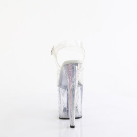 Pleaser ENCHANT-708RS-01 Platform Sandalettes Clear Rhinestones Transparent EU-38 / US-8