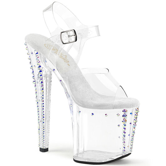 Pleaser ENCHANT-708RS-02 Platform Sandalettes Clear Rhinestones Transparent EU-38 / US-8