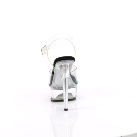Pleaser EXCITE-608 Platform Sandalettes Clear Black EU-37 / US-7