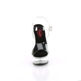 Pleaser EXCITE-608 Platform Sandalettes Clear Black EU-38...