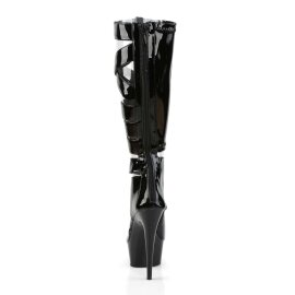 Pleaser DELIGHT-600-49 Black Stretch Patent/Black EU-37 / US-7