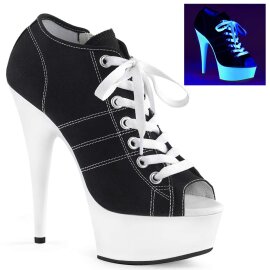 Pleaser DELIGHT-600SK-01 Black Canvas/Neon White EU-35 /...