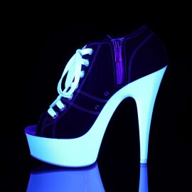 Pleaser DELIGHT-600SK-01 Black Canvas/Neon White EU-35 / US-5