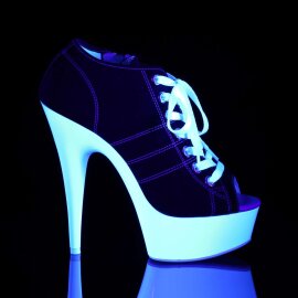 Pleaser DELIGHT-600SK-01 Black Canvas/Neon White EU-35 / US-5