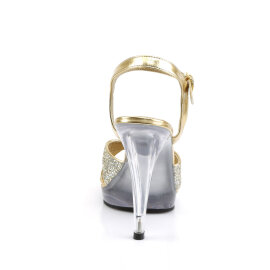 Fabulicious FLAIR-419/G/C Sandalettes Clear Glitter Gold EU-41 / US-11