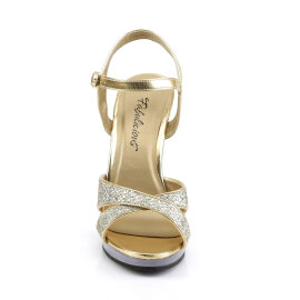 Fabulicious FLAIR-419/G/C Sandalettes Clear Glitter Gold...
