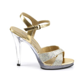 Fabulicious FLAIR-419/G/C Sandalettes Clear Glitter Gold EU-42 / US-12