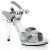 Fabulicious FLAIR-419 Gothic Sandalettes Clear Glitter Silver EU-35 / US-5