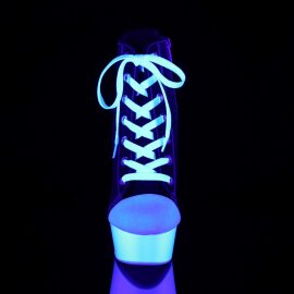 Pleaser DELIGHT-600SK-02 Black Canvas/Neon White EU-35 / US-5