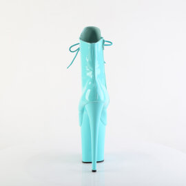 Pleaser FLAMINGO-1020 Platform Ankle Boots Patent Turquoise EU-38 / US-8