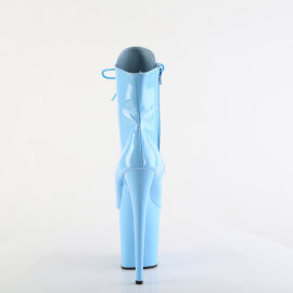Pleaser FLAMINGO-1020 Platform Ankle Boots Patent Blue EU-40 / US-10