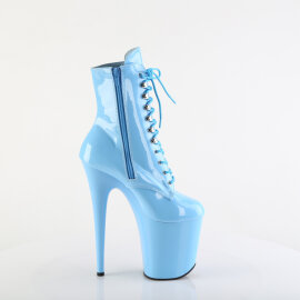 Pleaser FLAMINGO-1020 Platform Ankle Boots Patent Blue EU-40 / US-10