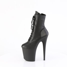 Pleaser FLAMINGO-1020 Platform Ankle Boots Leather Black EU-38 / US-8