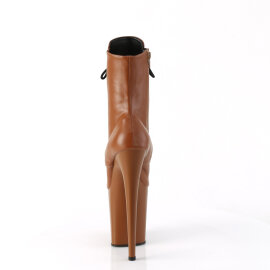 Pleaser FLAMINGO-1020 Platform Ankle Boots Faux Leather Brown EU-40 / US-10
