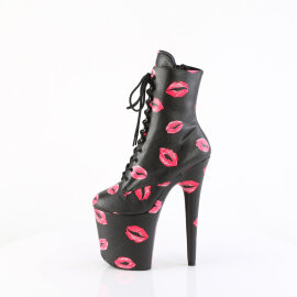 Pleaser FLAMINGO-1020KISSES Platform Ankle Boots Faux Leather Black EU-35 / US-5