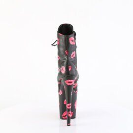 Pleaser FLAMINGO-1020KISSES Platform Ankle Boots Faux Leather Black EU-35 / US-5