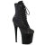 Pleaser FLAMINGO-1020RM Platform Ankle Boots Faux Leather Rhinestones Mesh Black EU-37 / US-7