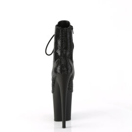 Pleaser FLAMINGO-1020RS Platform Ankle Boots Rhinestones Black EU-42 / US-12