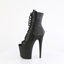 Pleaser FLAMINGO-1021 Platform Ankle Boots Faux Leather Black EU-38 / US-8