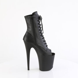 Pleaser FLAMINGO-1021 Platform Ankle Boots Faux Leather Black EU-38 / US-8
