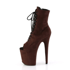 Pleaser FLAMINGO-1021FS Platform Ankle Boots Faux Leather Brown EU-37 / US-7