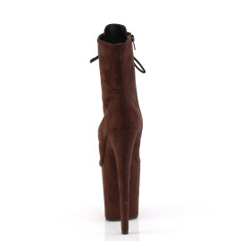 Pleaser FLAMINGO-1021FS Platform Ankle Boots Faux Leather Brown EU-37 / US-7