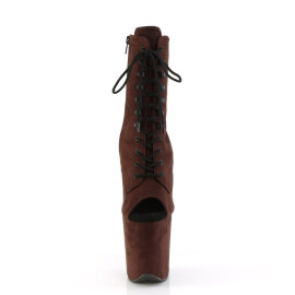 Pleaser FLAMINGO-1021FS Platform Ankle Boots Faux Leather Brown EU-41 / US-11