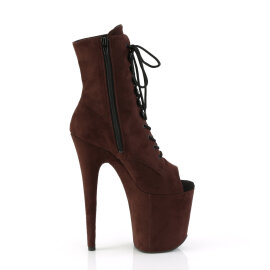 Pleaser FLAMINGO-1021FS Platform Ankle Boots Faux Leather Brown EU-41 / US-11