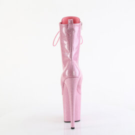 Pleaser FLAMINGO-1040GP Platform Ankle Boots Fabric Hologram Metallic Pink EU-35 / US-5