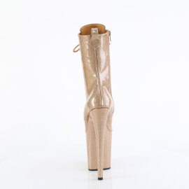 Pleaser FLAMINGO-1040GP Platform Ankle Boots Patent Glitter Gold EU-43 / US-13