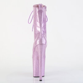 Pleaser FLAMINGO-1040GP Platform Ankle Boots Patent Glitter Light Purple EU-38 / US-8