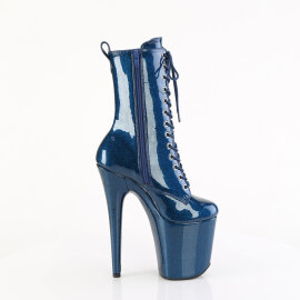 Pleaser FLAMINGO-1040GP Platform Ankle Boots Patent Glitter Blue EU-35 / US-5