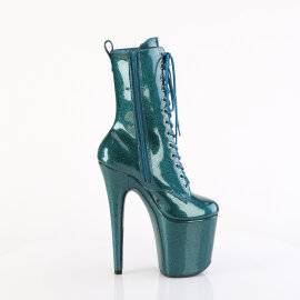 Pleaser FLAMINGO-1040GP Platform Ankle Boots Patent Glitter Blue Green EU-35 / US-5