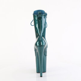 Pleaser FLAMINGO-1040GP Platform Ankle Boots Patent Glitter Blue Green EU-37 / US-7